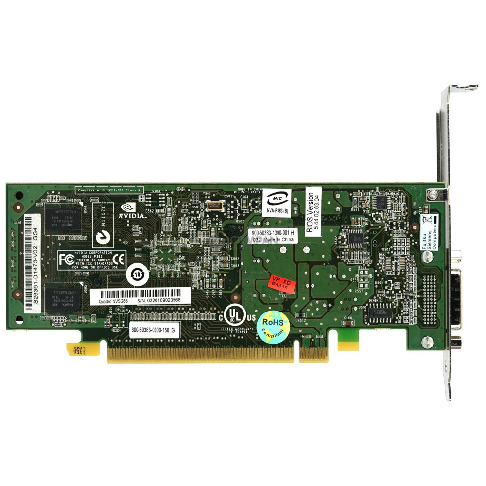 900-50383-1300-001 NVIDIA NVS 285 128MB DDR2 PCI-E GRAPHICS CARD 600-50383-0000-158, NVS 285, DCV-00154-NI-GP